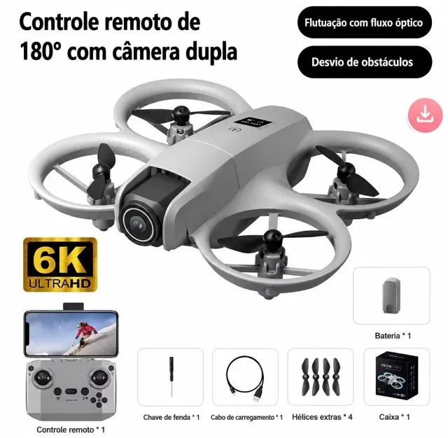 Drone Gt3 Mini C/ Câmera Hd Sensor Obstáculos 1 Bateria - Foto 5