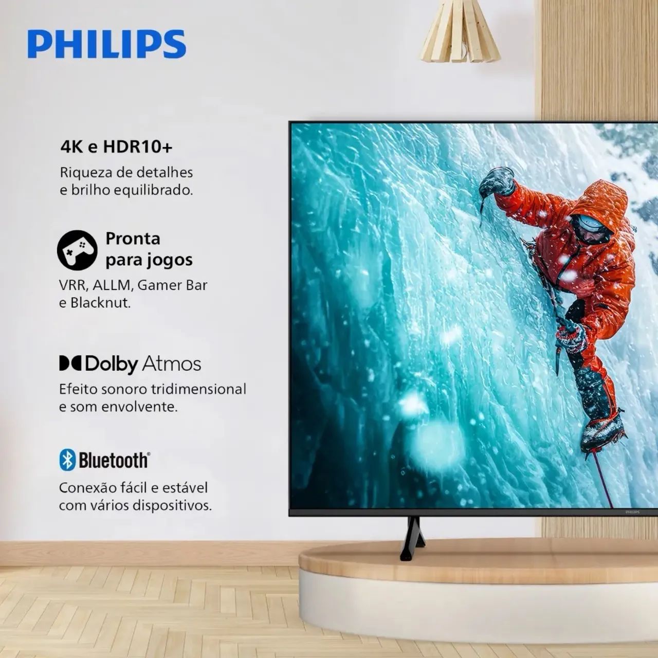 Smart TV Philips 55" 4K 55PUG7300 - Comando de Voz, Bluetooth (Impecável) - Foto 5