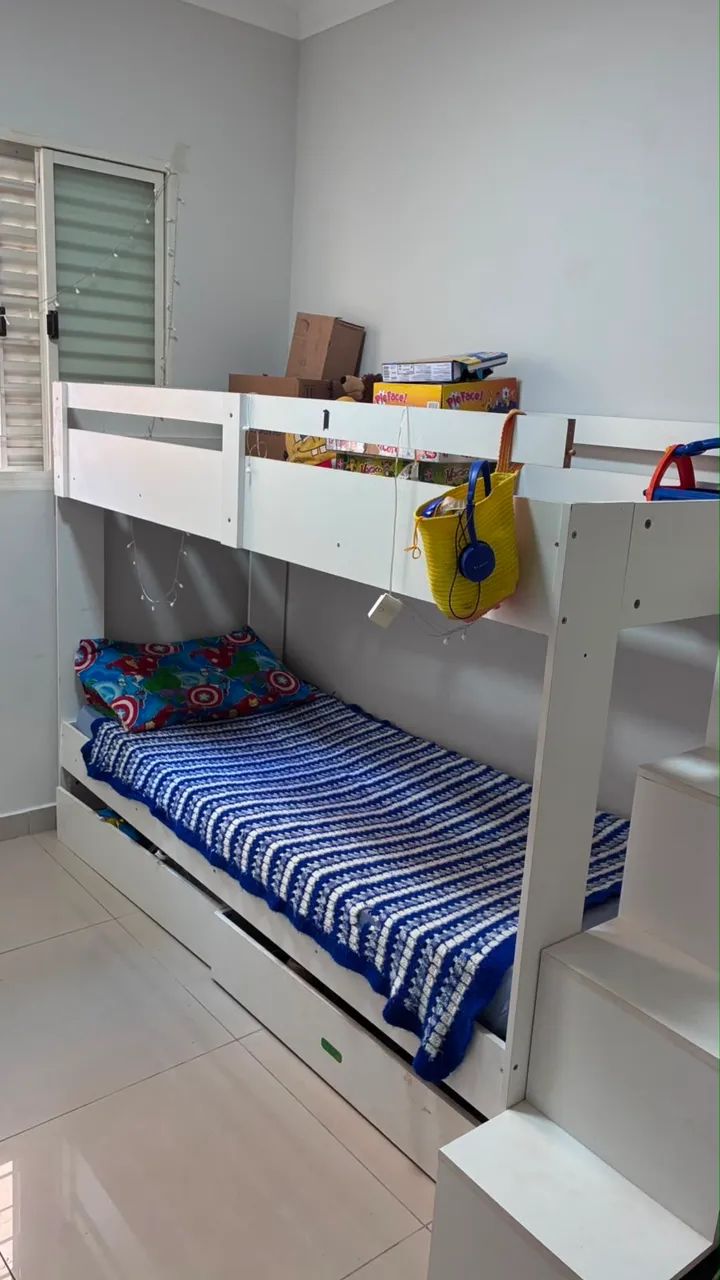 Beliche infantil com nichos e gavetões embaixo - Foto 5