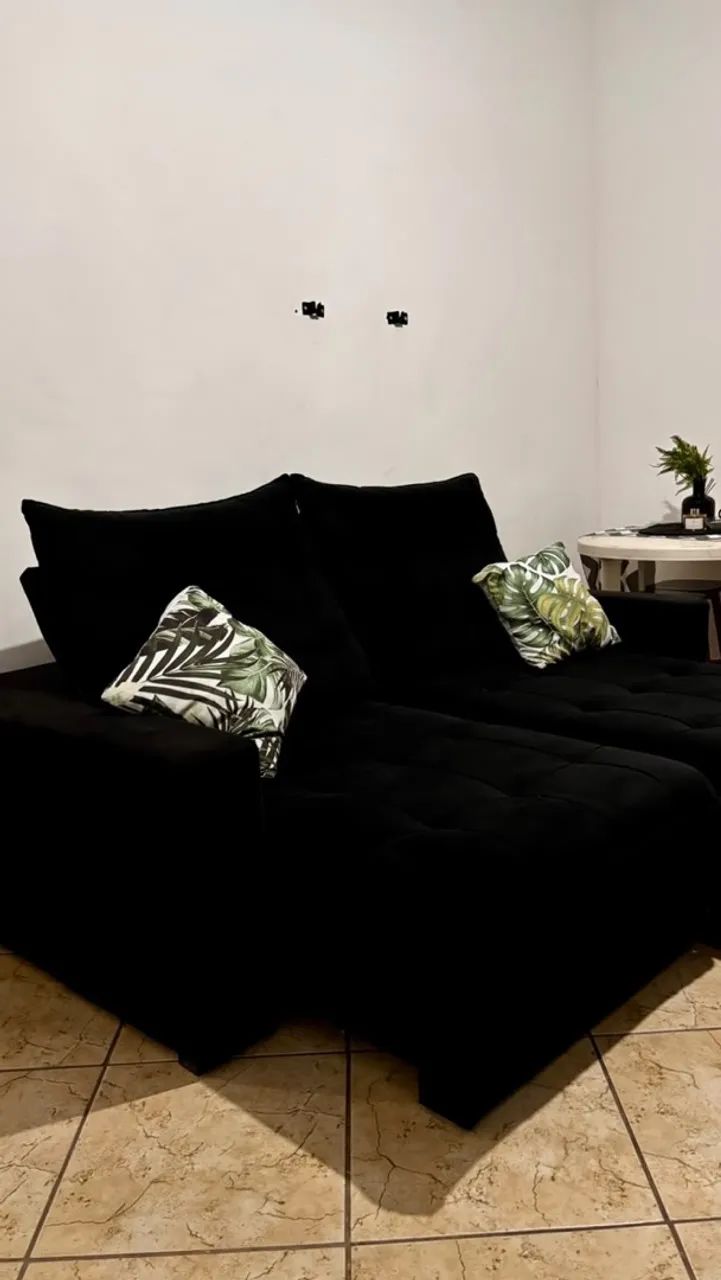 VENDO SOFÁ RETRÁTIL PRETO - CONFORTÁVEL E MODERNO - Foto 2
