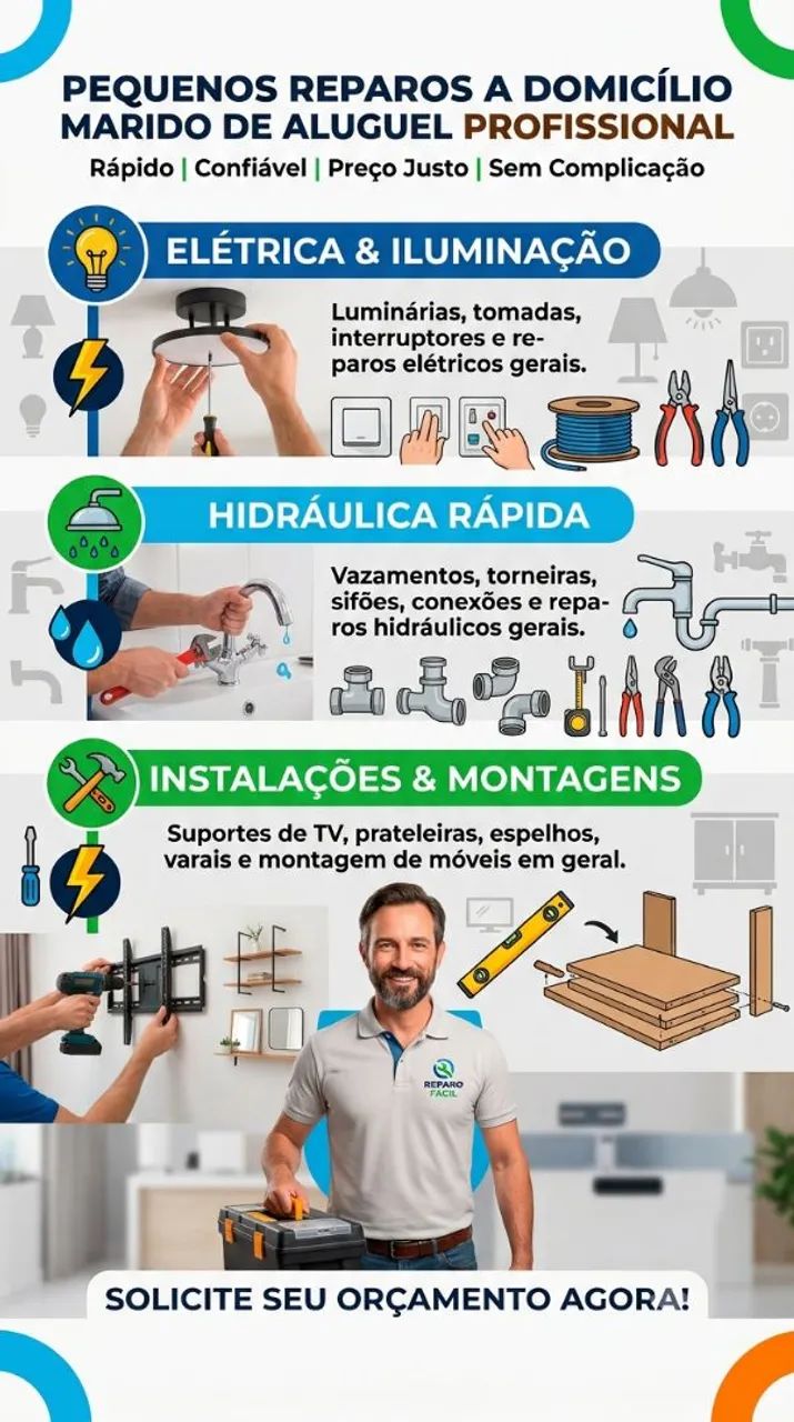 Pequenos reparos e manutenções a domicílio 