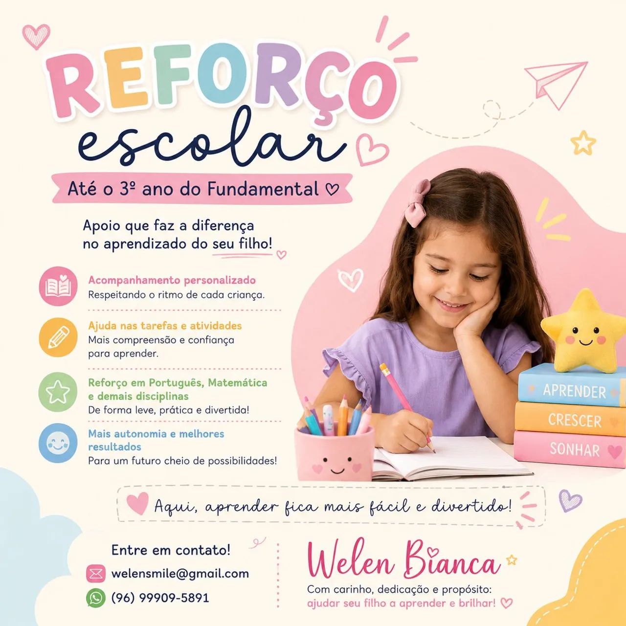 Aulas de reforço escolar 