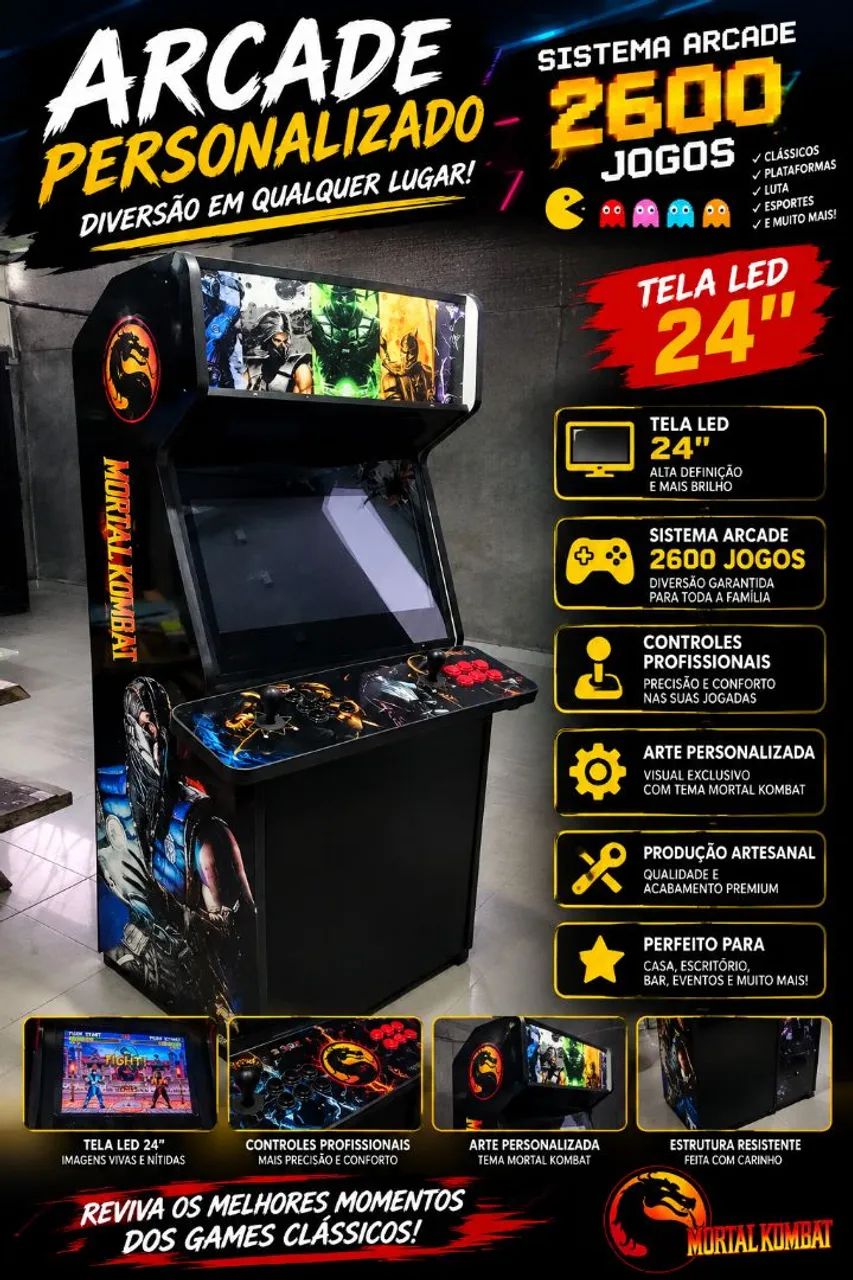 Fliperama Arcade Tradicional 