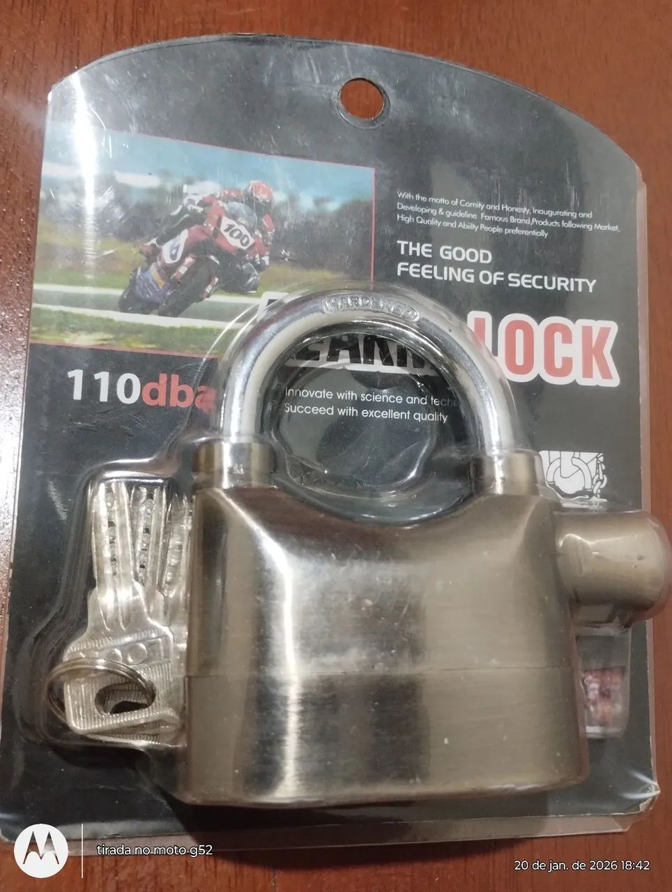 Cadeado anti-furto com alarme