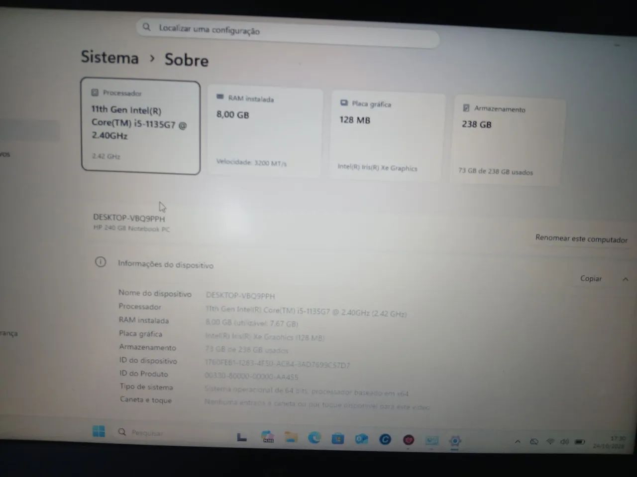 Notebook HP 240 G8 i5 1135g7 - Foto 4