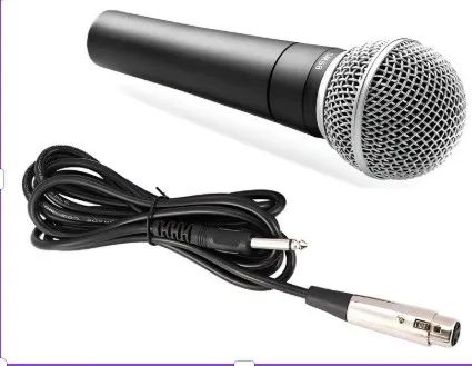 Microfone Com Fio Dinâmico Profissional Metal 5mts Sm58 Preto - Foto 3