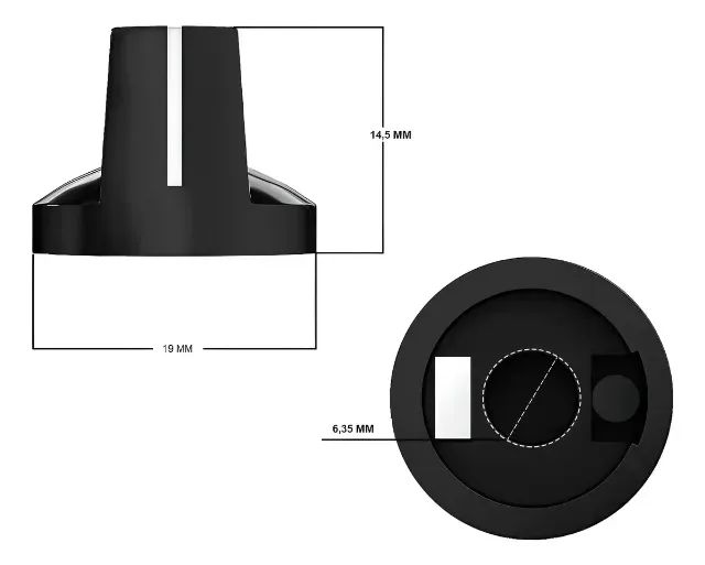 Knobs Vintage  KN 19 Preto - 02 Peças  - Foto 4