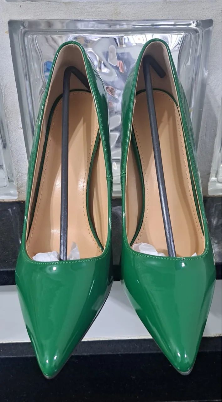 SCARPIN VERDE VERNIZ - Foto 3