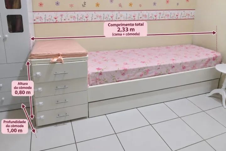 BiCama com Cômoda integrada