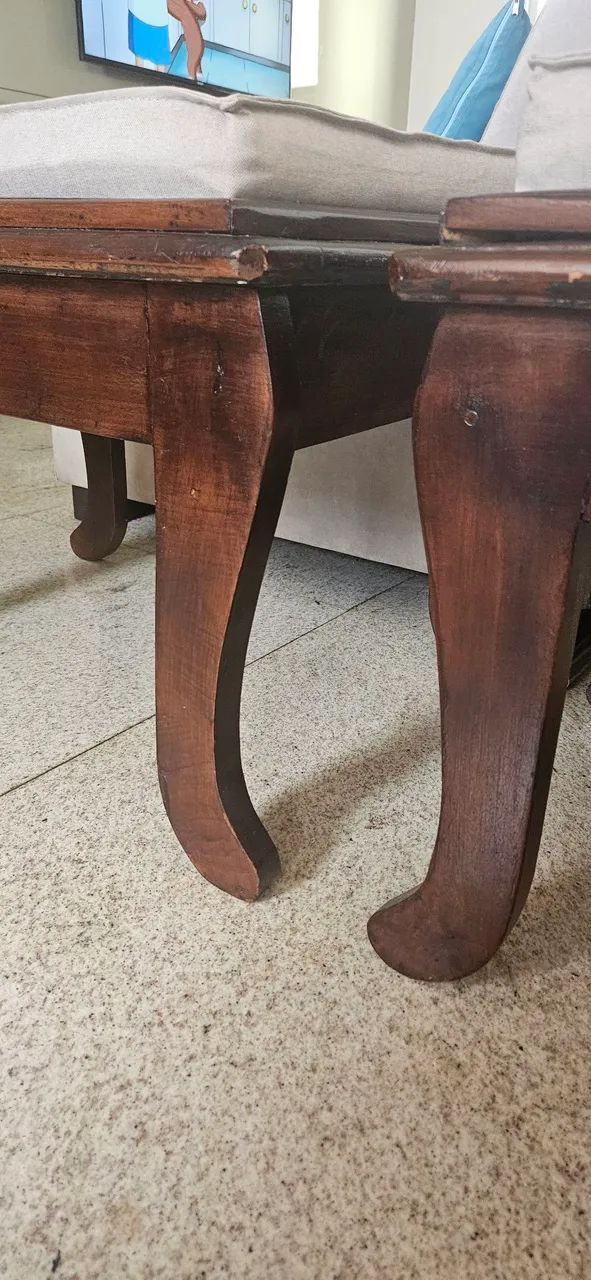 Conjunto de bancos, almofadas estofadas em linho. - Foto 4