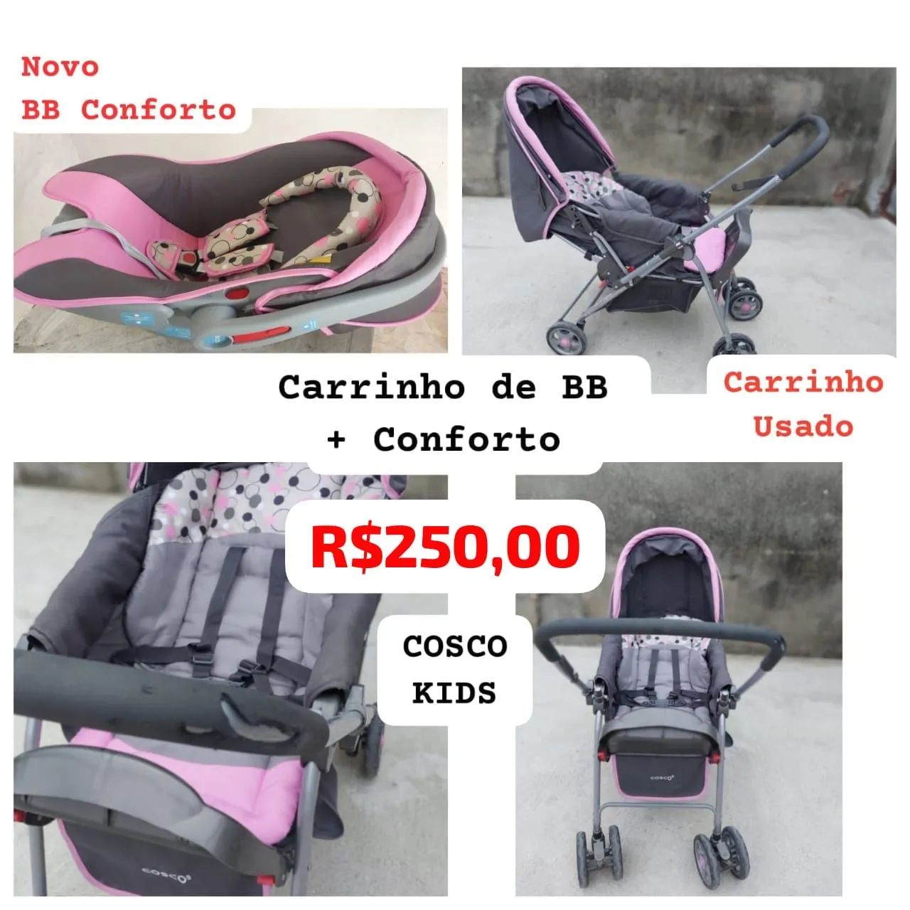 Carrinho de bebê + Bebê conforto 