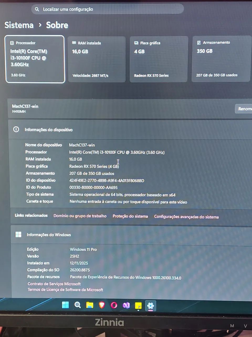Troco Pc Gamer i3 10100F + RX 570 4Gb - Foto 4