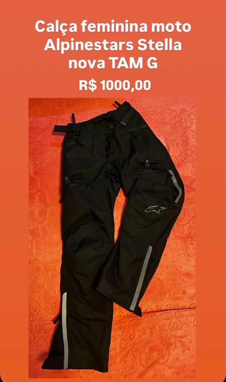Calça feminina moto alpinestars Stella - nova 
