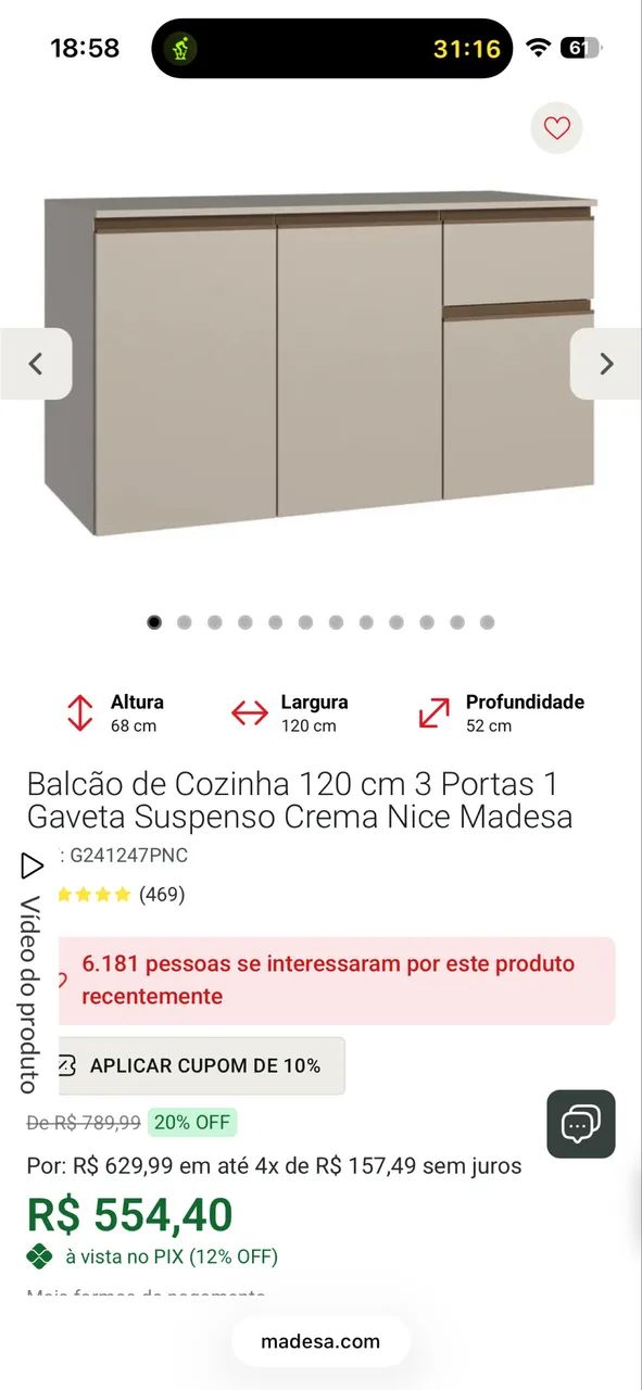 Balcão Madesa 