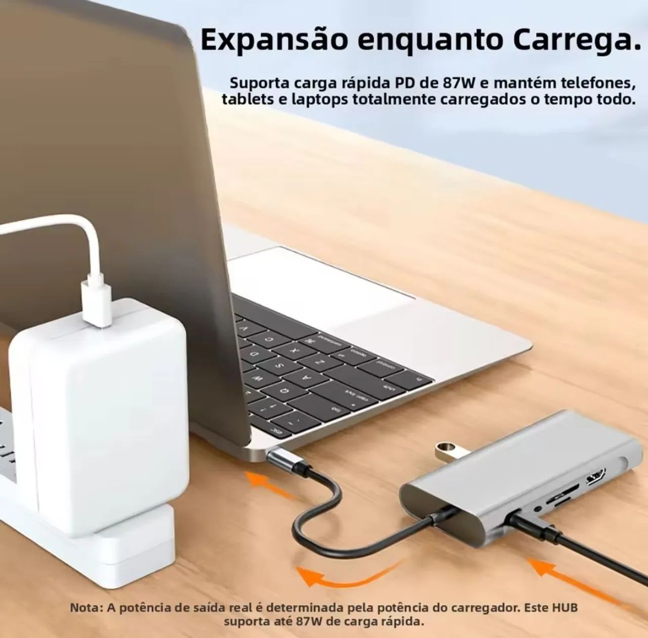 Hub leitor múltiplo de cartão, pendrive com HDMI, VGA, PD, Rede, USB-C  - Foto 2
