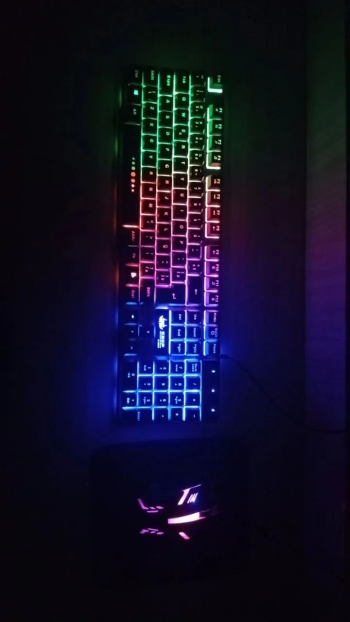 Kit Teclado TKL RGb + Mouse RGb + Mouse pad preto  - Foto 2