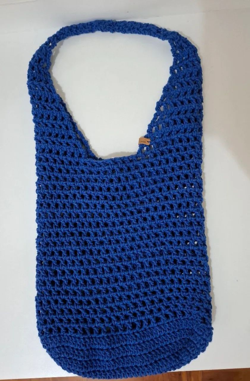 Bolsa Tricô Azul - Foto 2