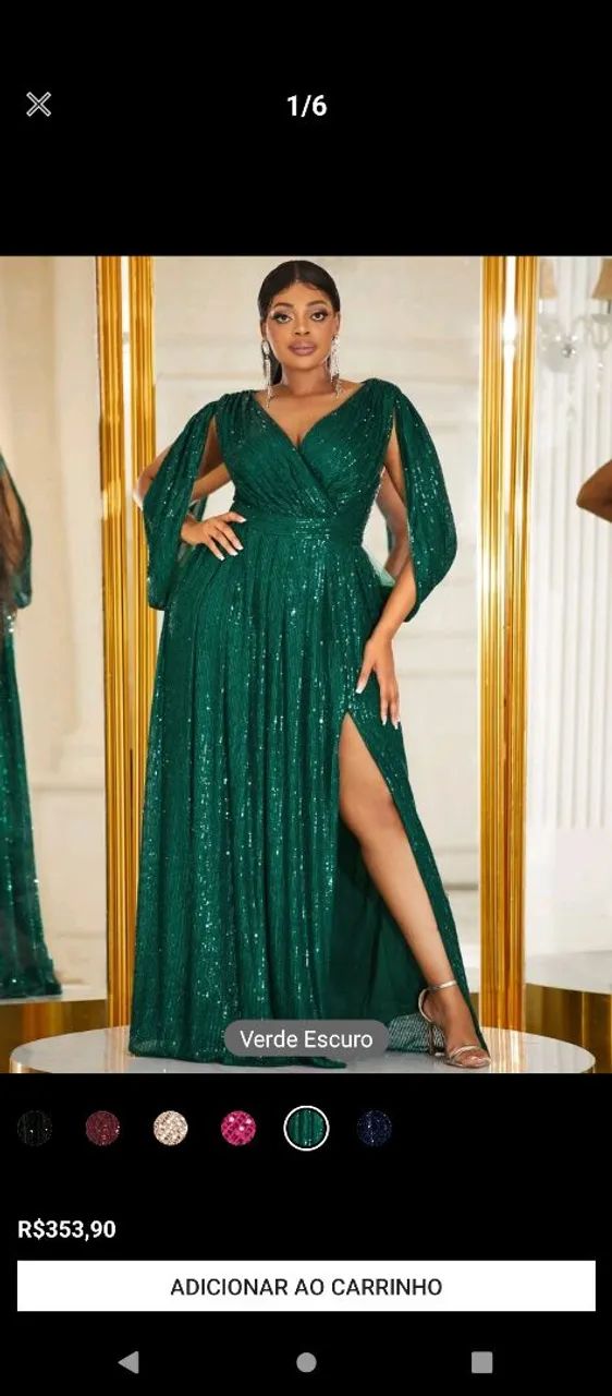 Vestido de festa Plus size verde - Foto 3