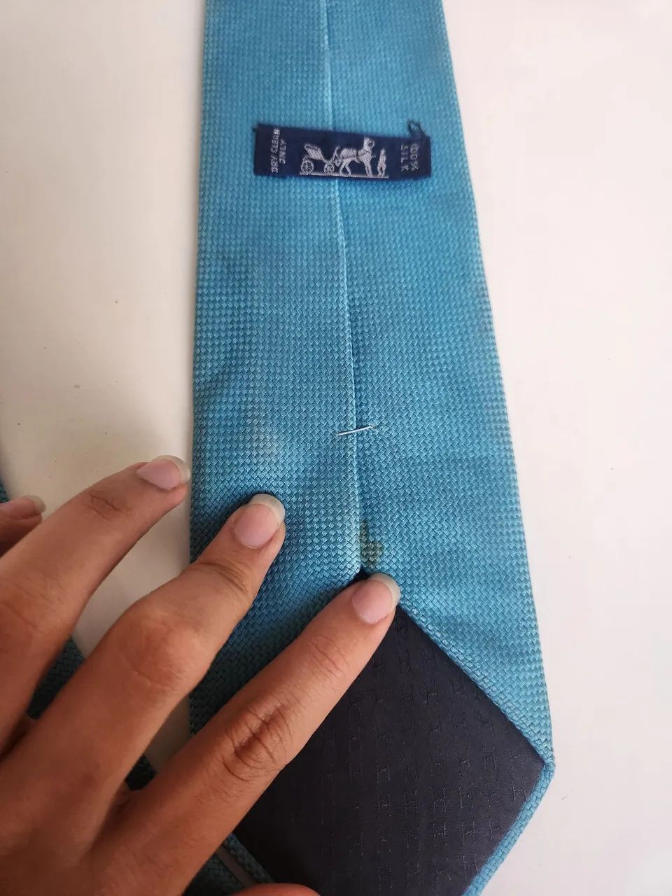 Gravata de seda hermes azul  - Foto 3