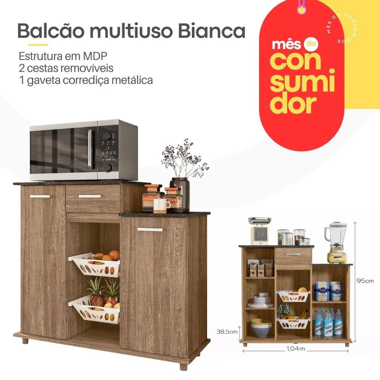 Balcão multiuso Bianca 