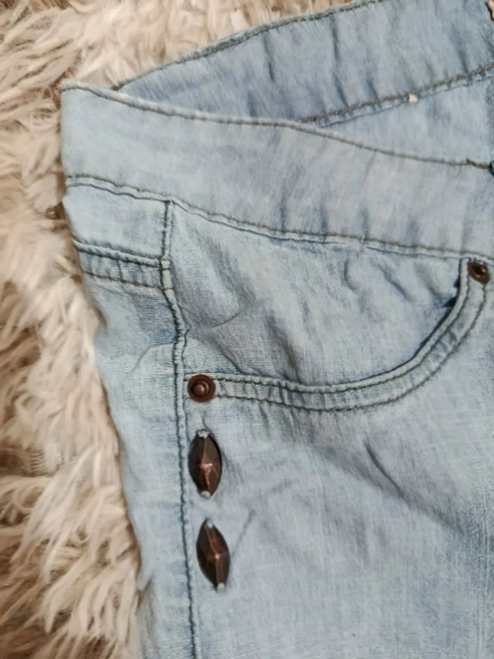 CALÇA JEANS BELUGA 40 FEMININA RETRO - Foto 4