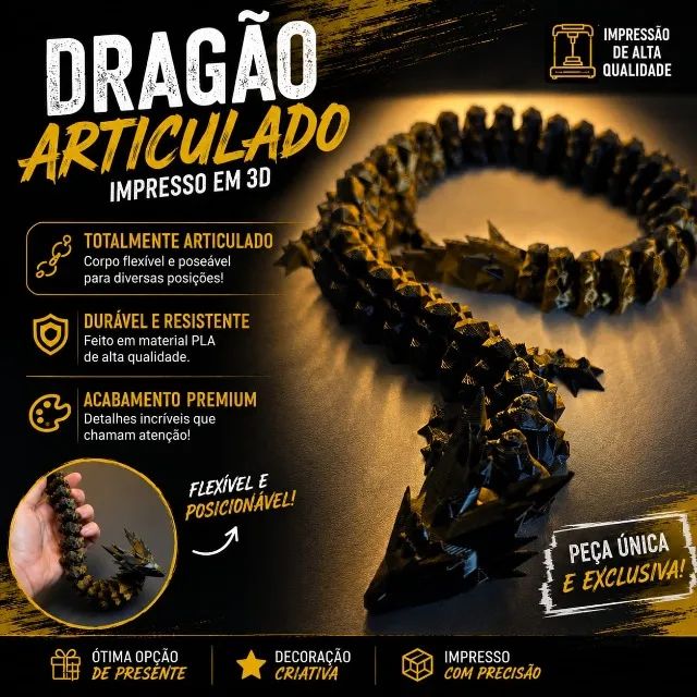 IMPRESSAO 3D - DRAGAO ARTICULADO