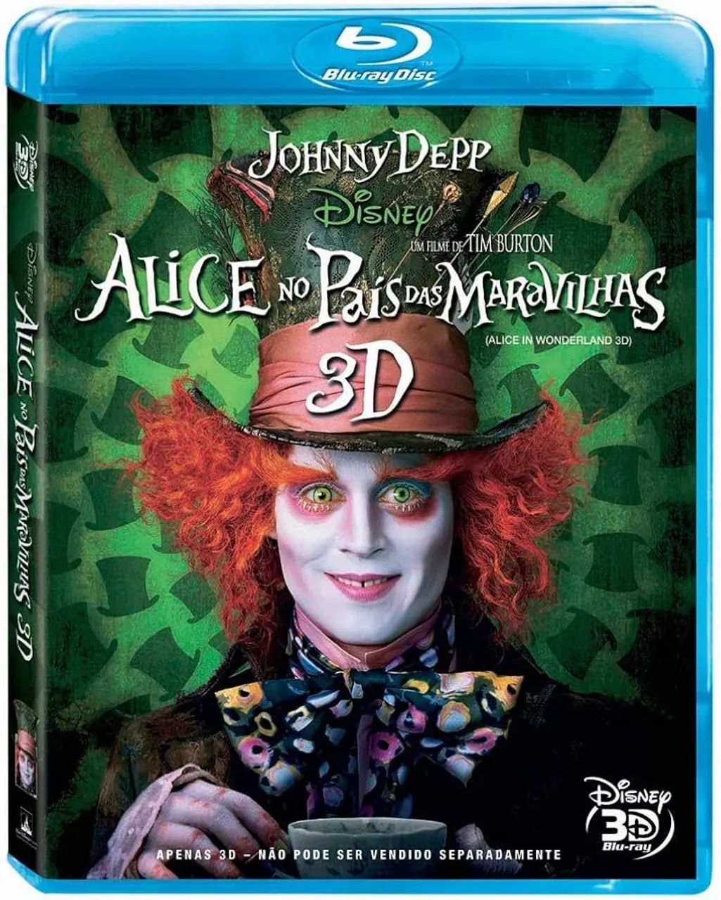 Blu-ray 3D Alice no país das maravilhas Disney apenas 3D