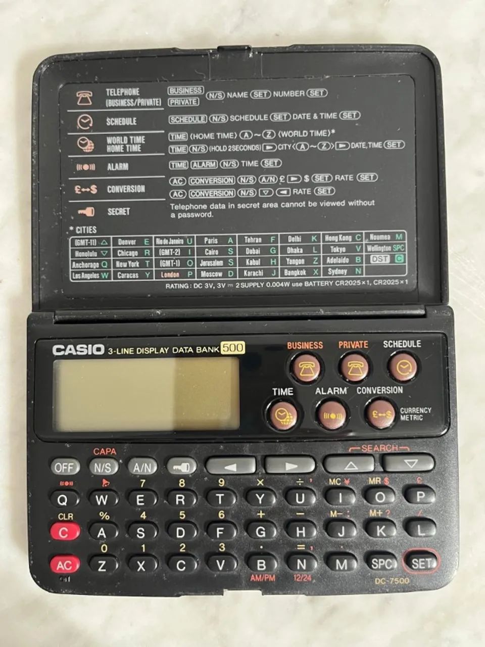 agenda casio data bank dc-7500a 500