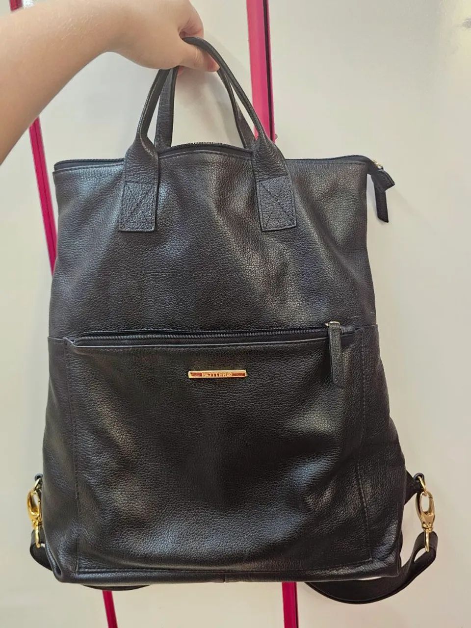 Bolsa de Couro Preta Bottero Original
