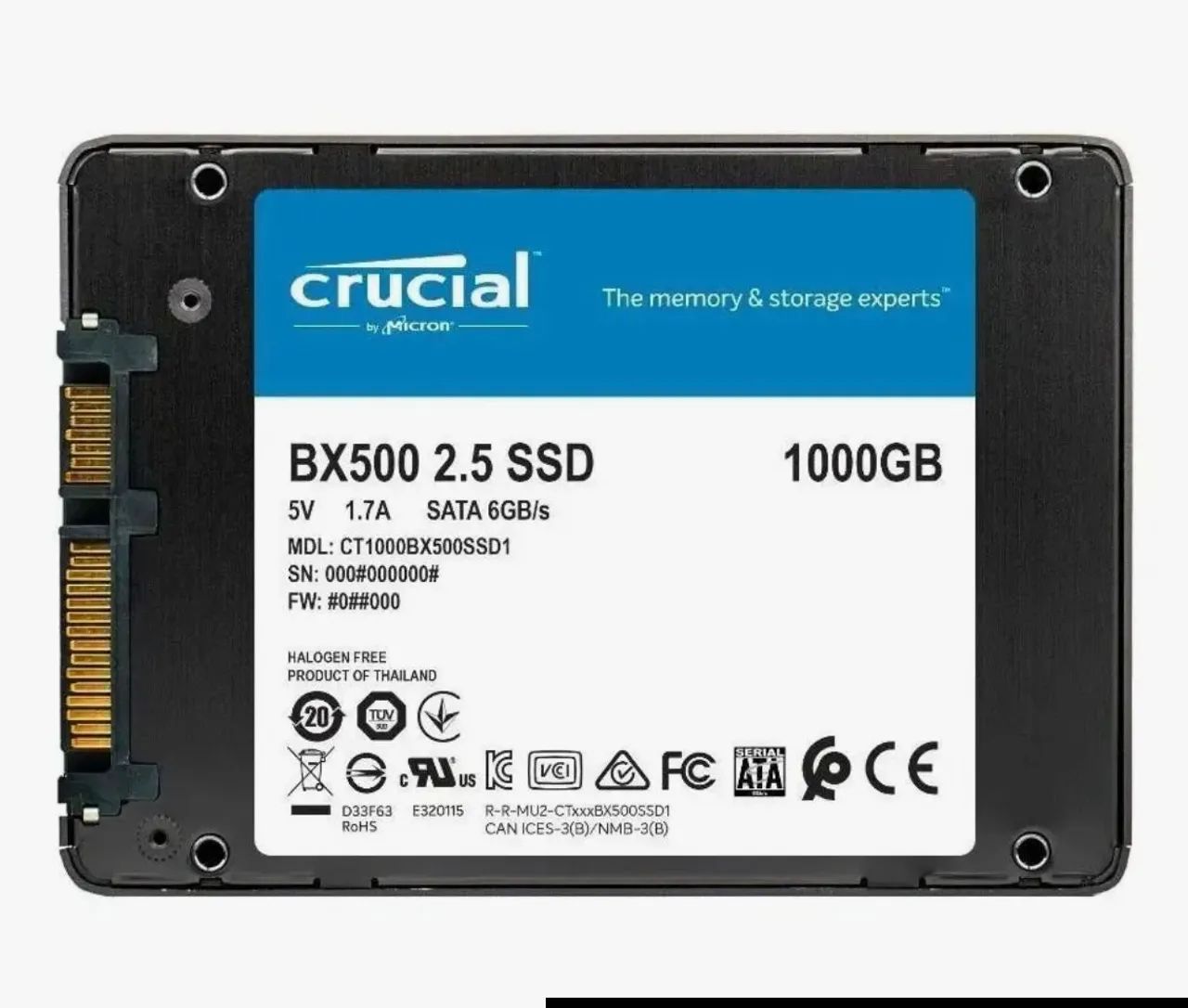 SSD Crucial BX500 1TB SATA 2.5" Novo Lacrado - Foto 3