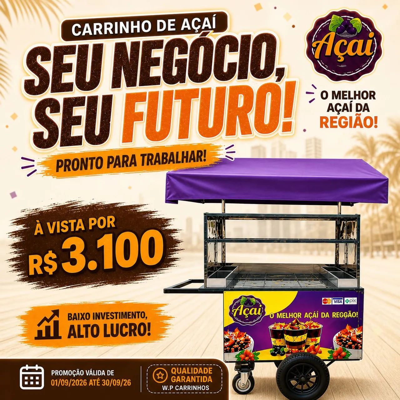Carrinhos de açaí médio  - Foto 3