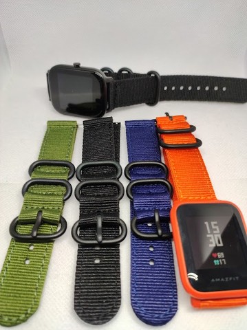 Pulseira nylon (lona) 20mm para Smartwatches e relógios diversos (unidade)