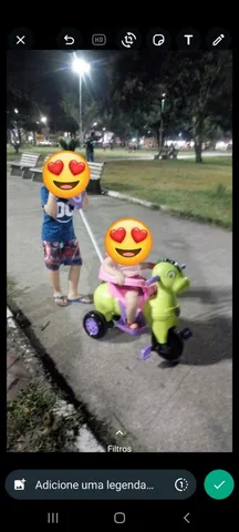 Triciclo infantil com empurrador e protetor!