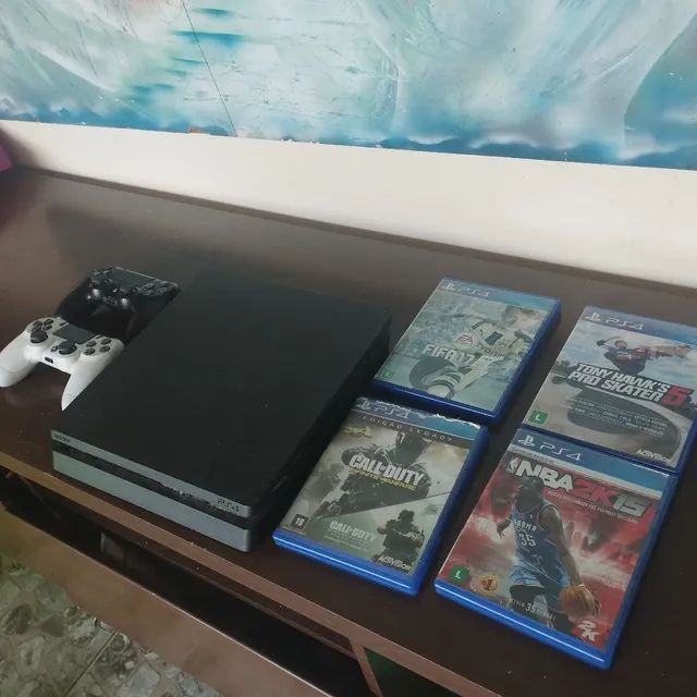 PlayStation 4 slim na caixa+2 controles especiais+jogos em 12X - Videogames  - Taguatinga Sul (Taguatinga), Brasília 1256076022