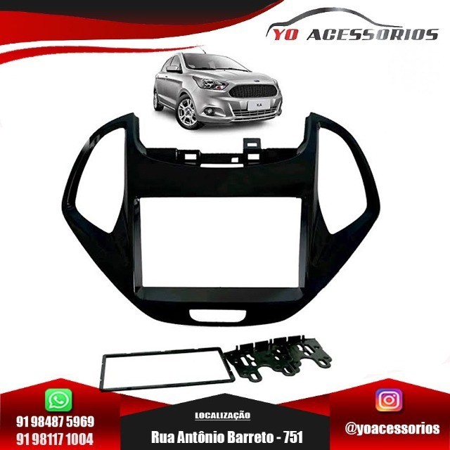 Moldura Painel 2 Din Ford Ka 2019 2020 Black Piano