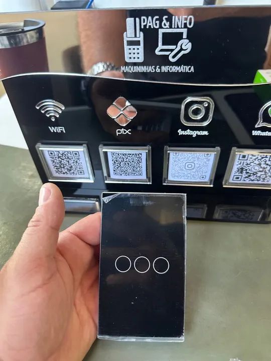 Apagador triplo touch comando de voz Alexa ou Google Home 