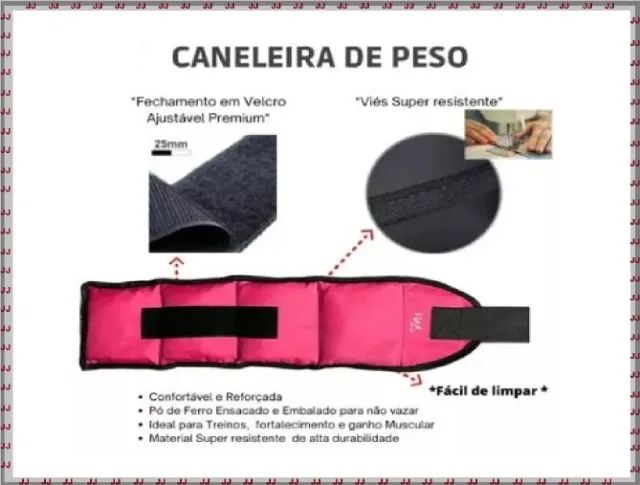 Par de Tornozeleiras - caneleiras com velcro 1 kg cada - Foto 3