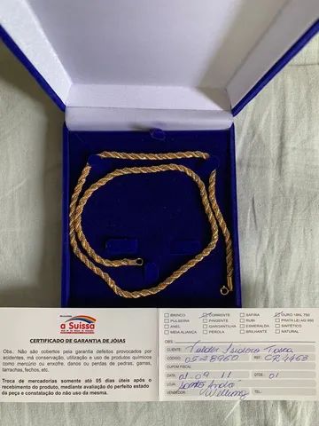 Corrente de ouro - cordão três cores 18k - Foto 2