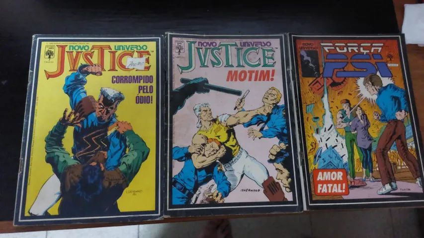 Lote com 3 Quadrinhos Marvel 2000 - Justice e Força Psi
