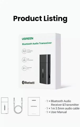 Adaptador Bluetooth UGREEN 2 em 1 para TVs e Aparelhos de Som (Novo) - Foto 6