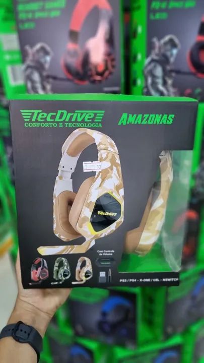 Headset Gamer TecDrive Amazonas - PS3/PS4/X-One/Cel - Novo