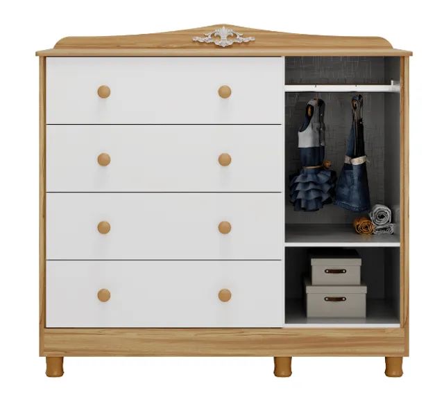 Comoda Infantil Elo Lisa Peroba, 100% MDF - ( Promoção ) - Foto 4