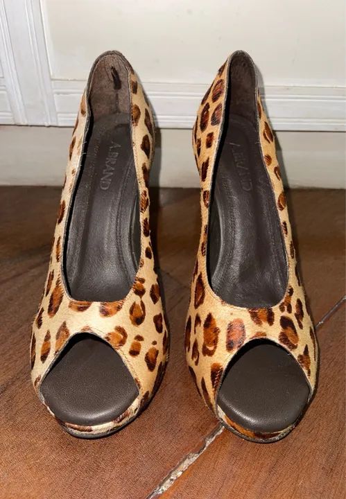 Sapato Peep Toe ABrand animal print onça - Foto 3