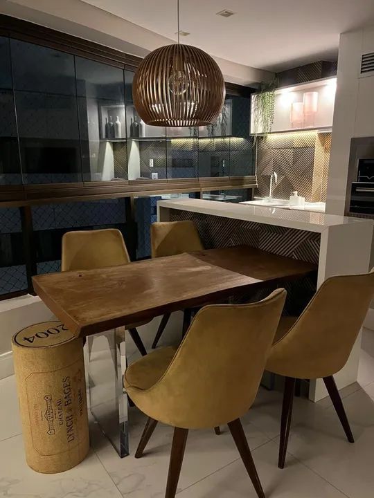 Lustre pendente de madeira moderno - Foto 4