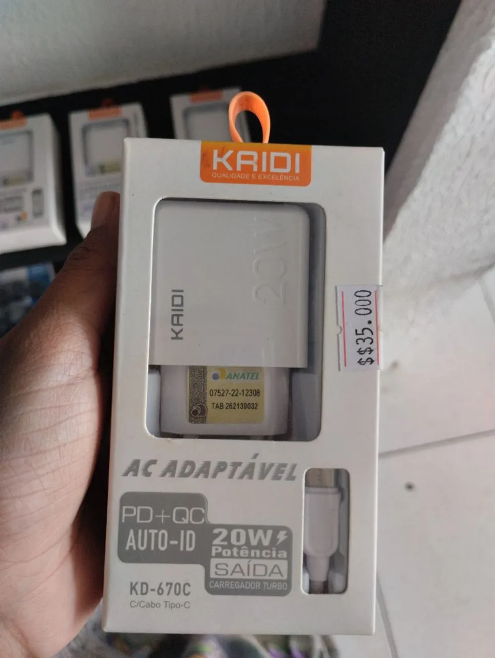 Carregador Turbo 20W Kaidi KD-670C - Novo
