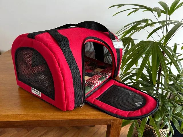 Bolsa transporte flexível p/ pet cabine de avião vermelha - Foto 2