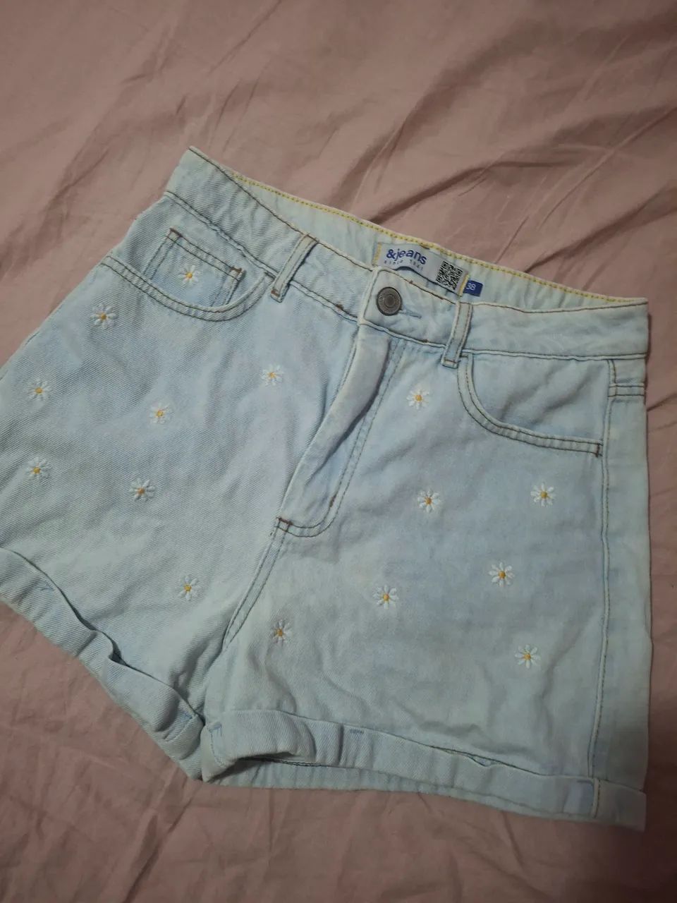 Short jeans de margaridas C&A - Foto 2