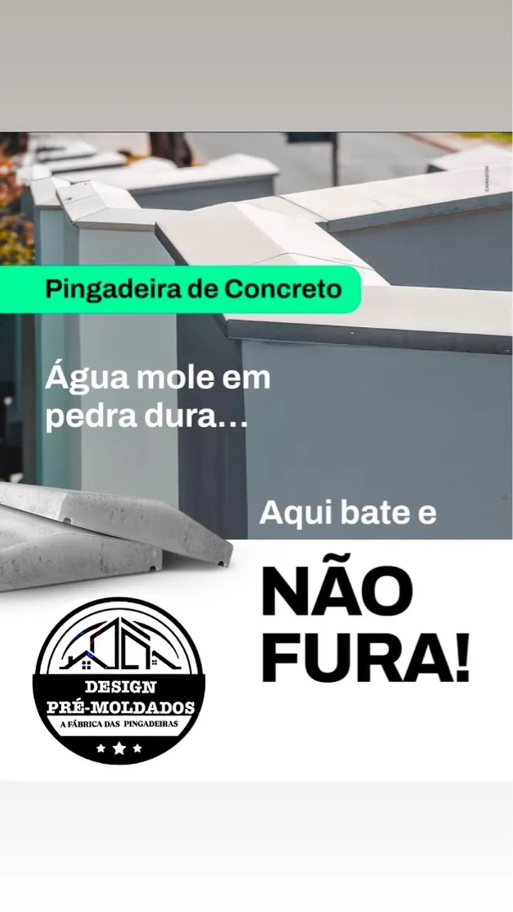 PINGADEIRA E RUFOS DE CONCRETO VIBRADO ALTA QUALIDADE