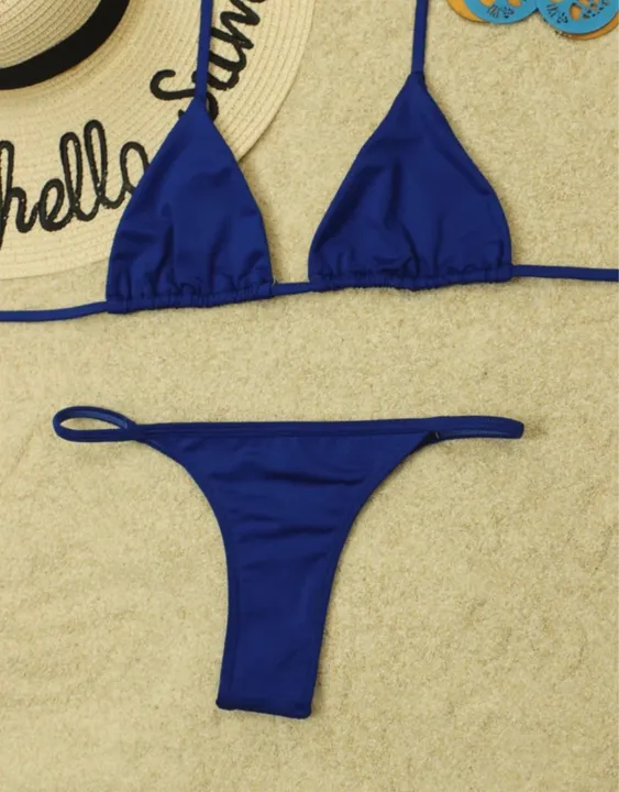 Biquíni azul e vermelho - Novo