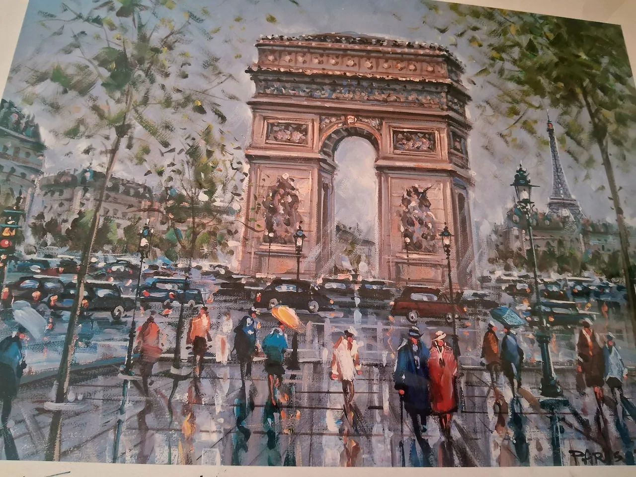 Belo quadro reprodução Arc de Triomphe e Torre Eiffel  - Foto 3